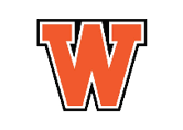A bold orange letter W with a white and black outline in a block style. Description generated by AI