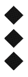 Three black diamond shapes stacked vertically on a white background. Description generated by AI
