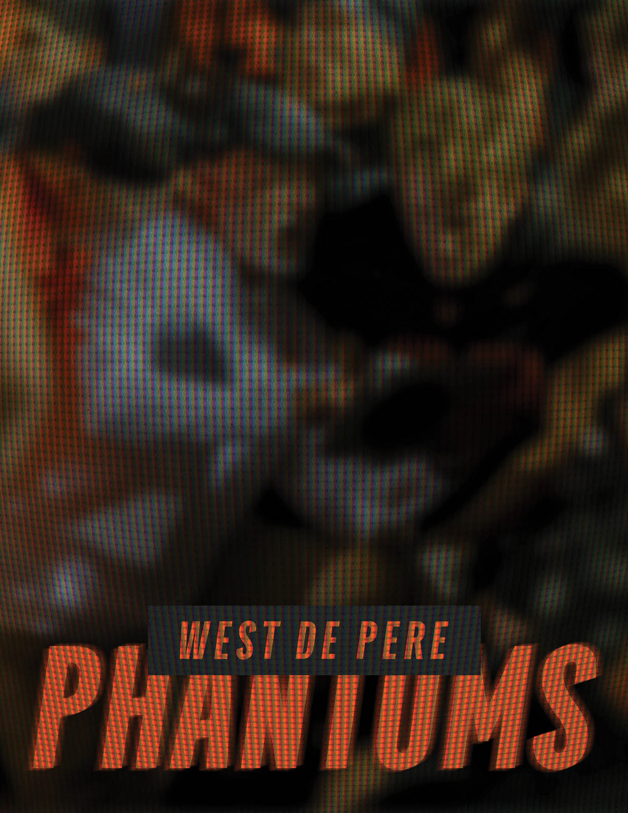 Two adults in sports uniforms appear to be engaged in a football game with the text “West De Pere Phantoms" overlaid at the bottom. Description generated by AI