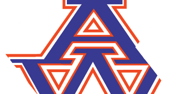 A stylized blue letter A with white and orange outlines on a white background. Description generated by AI