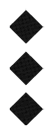Three black diamond shapes stacked vertically on a white background. Description generated by AI