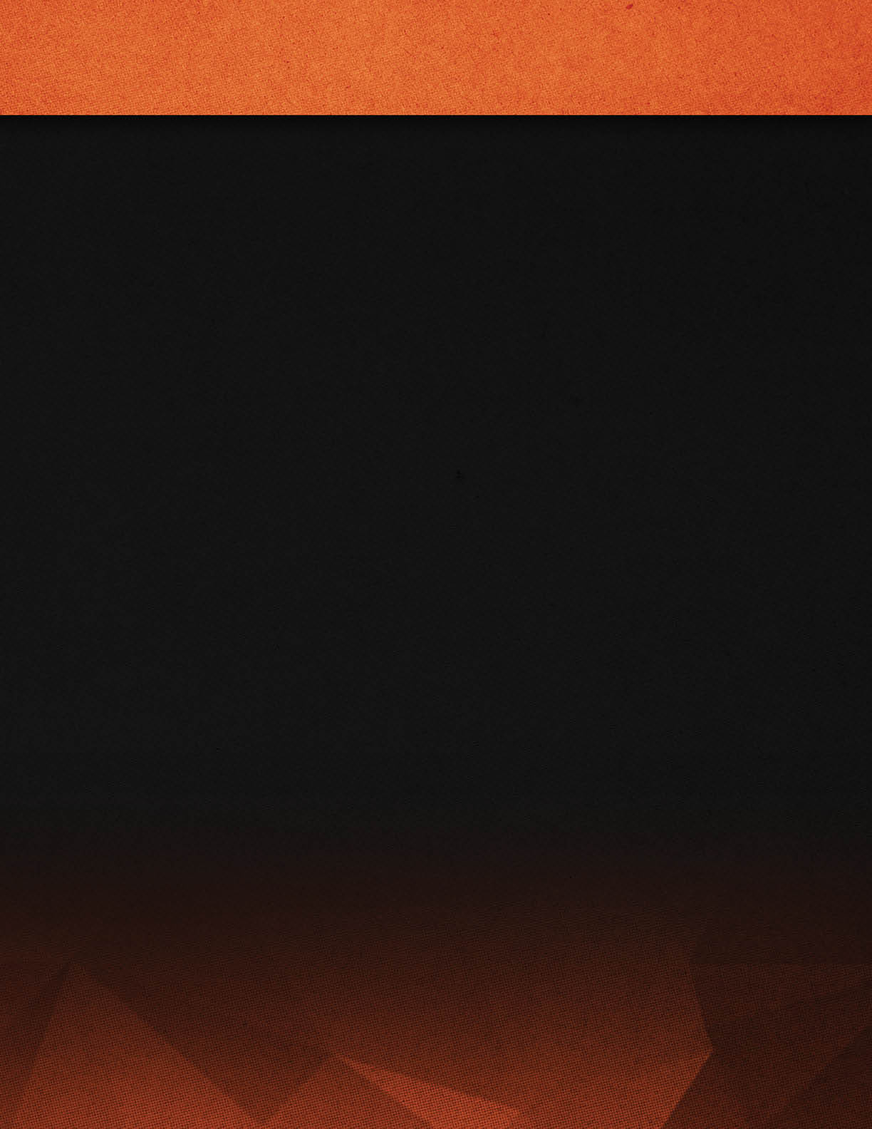 A gradient background transitioning from dark black at the top to a reddish-brown hue at the bottom with a solid orange strip along the top edge. Description generated by AI