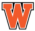 A bold orange letter W with a white and black outline in a block style. Description generated by AI