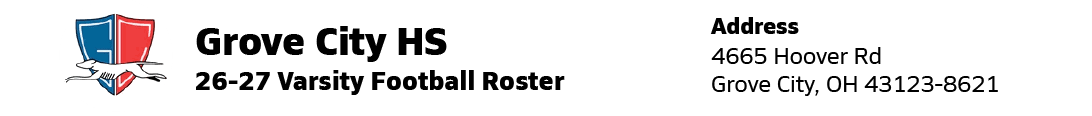 A partial view of a document header showing a date and time, a sports team roster title for Grove City Greyhounds football, and a small portion of a logo. Descripci n generada con IA
