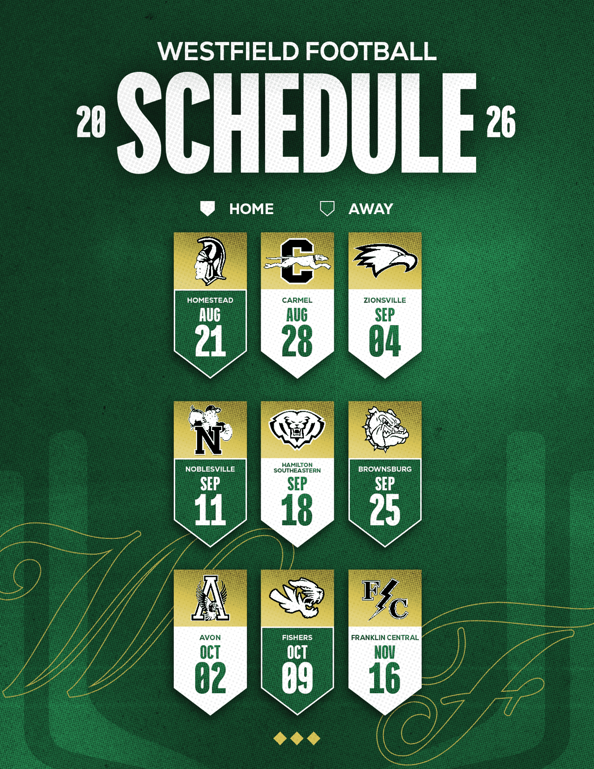 A football schedule for the 2014 season. Description generated by AI