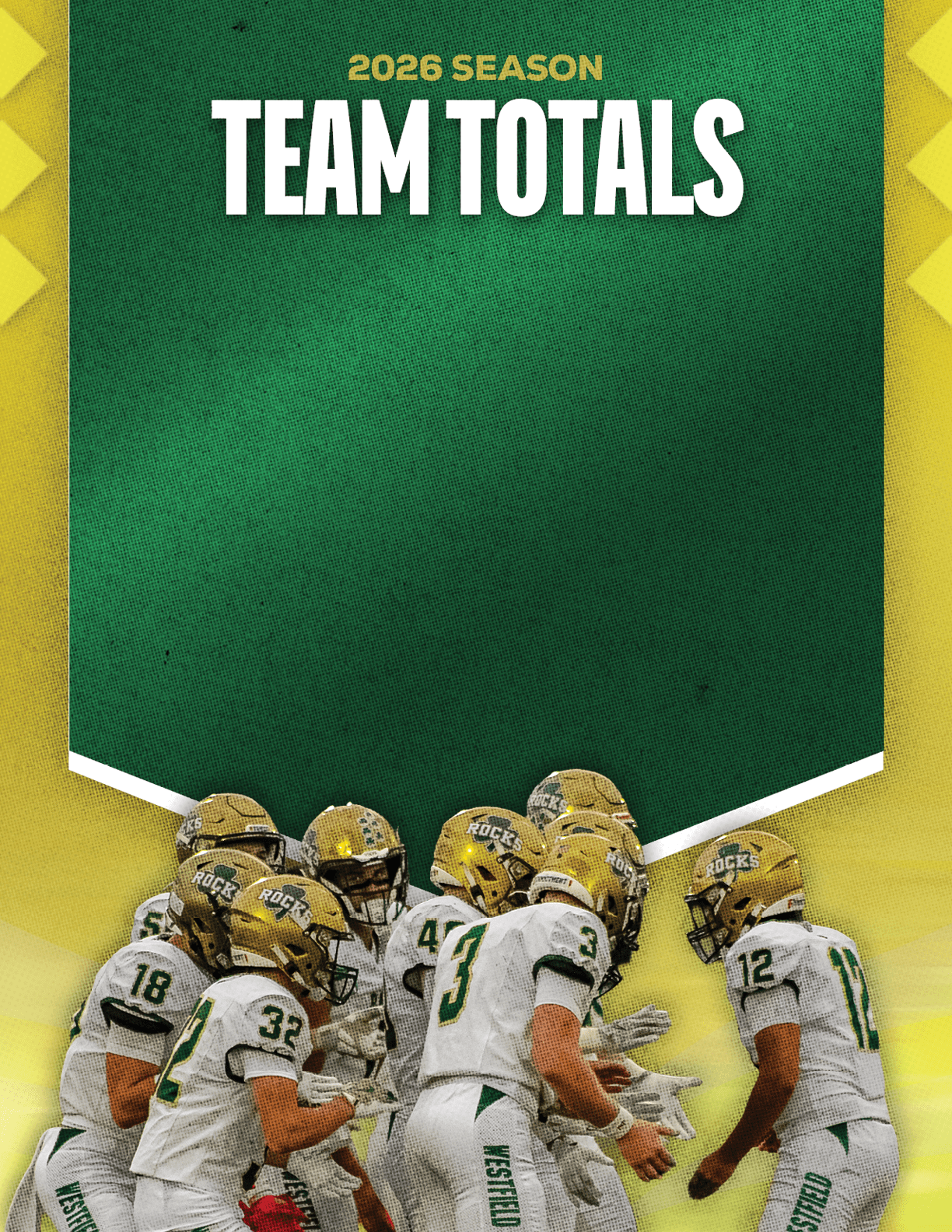 A group of football players standing on a field. Description generated by AI