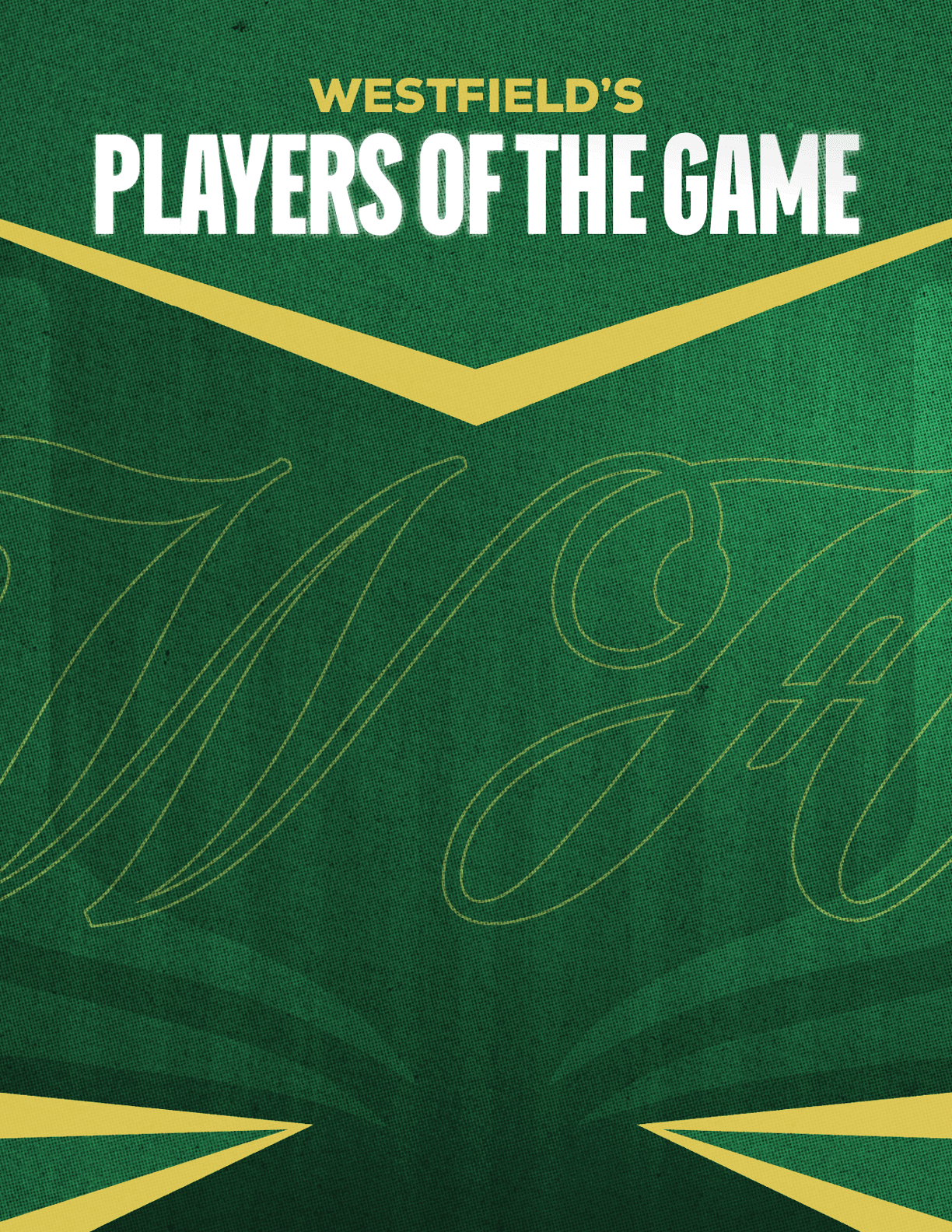A poster for Mountain Vista's Players of the Game. Description generated by AI
