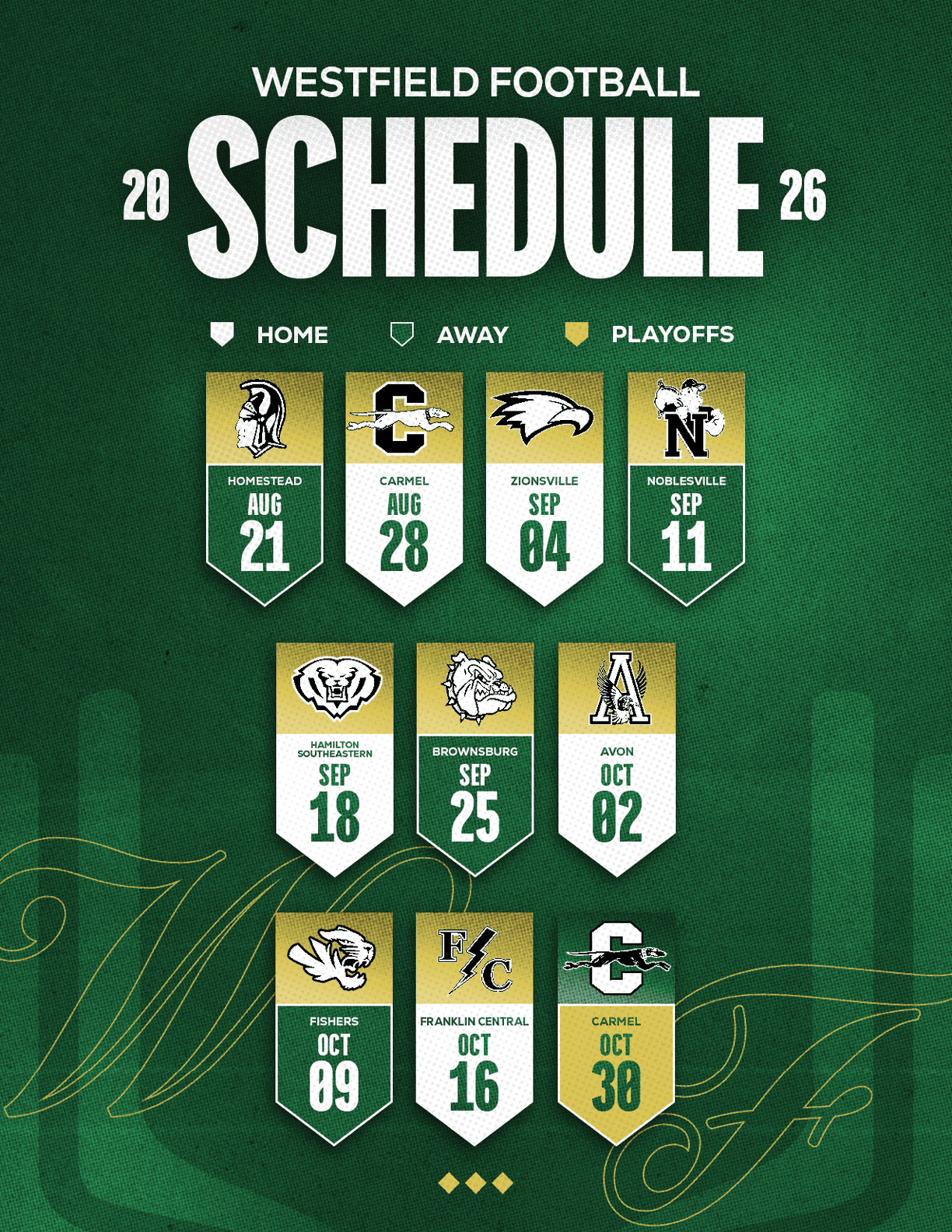 A football schedule for the 2014 season. Description generated by AI