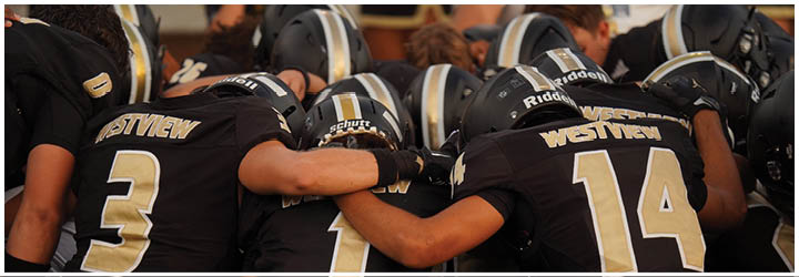 A group of football players on a field. Description generated by AI