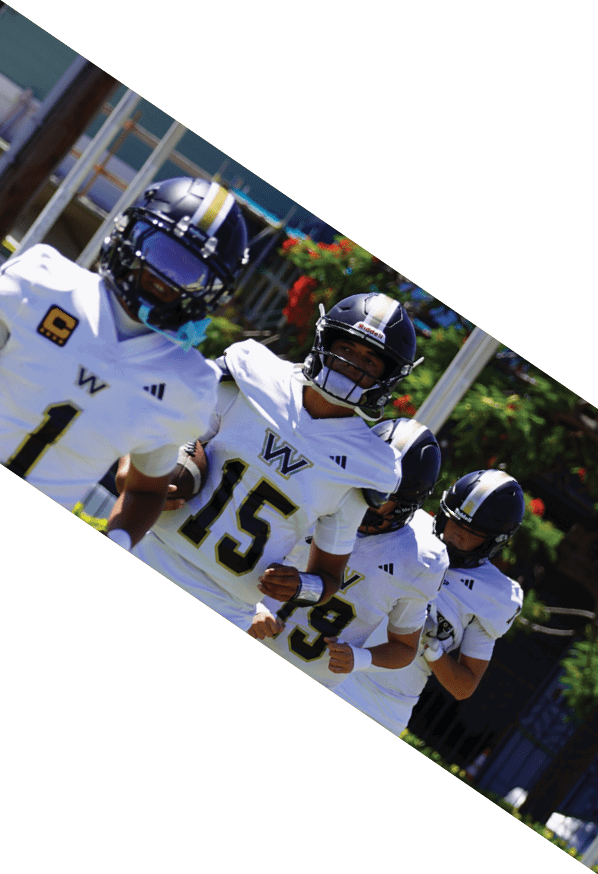 A group of young men wearing black and white uniforms are standing on a field. AI generated content
