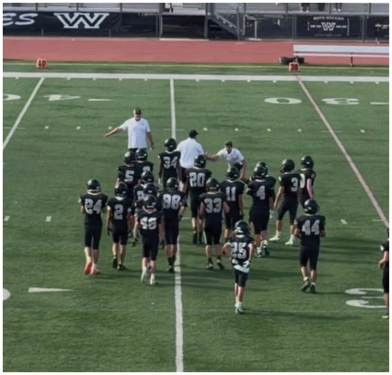 A group of football players celebrating a victory. AI generated content