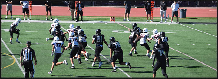 A football player is sliding on the ground. Description generated by AI