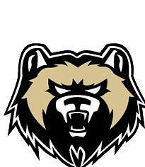 A stylized black and beige bear head logo with an open mouth showing sharp white teeth. Description generated by AI