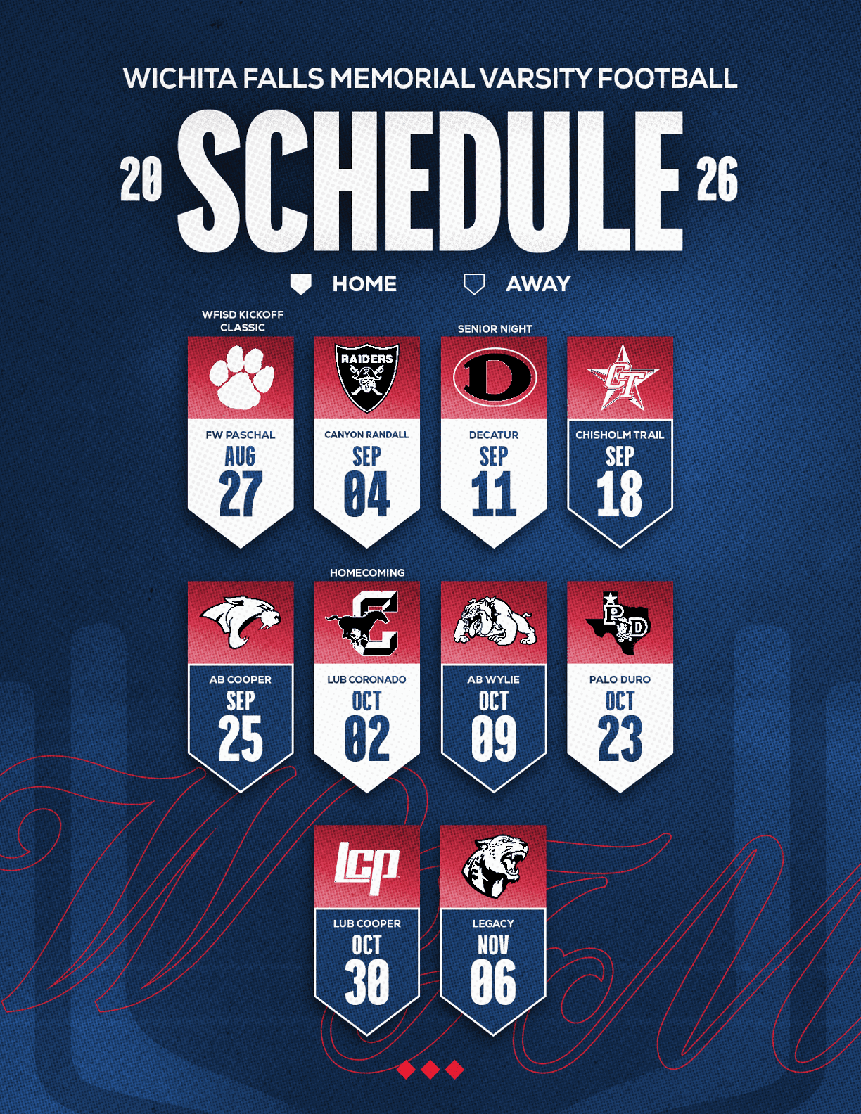 A football schedule for the 2014 season. Description generated by AI