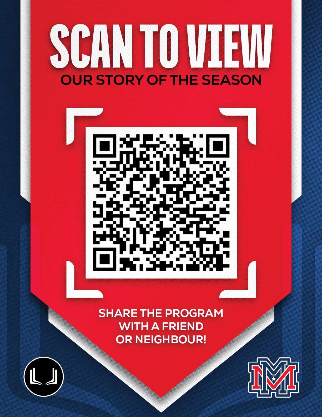 A red and white sign with a barcode on it. Description generated by AI