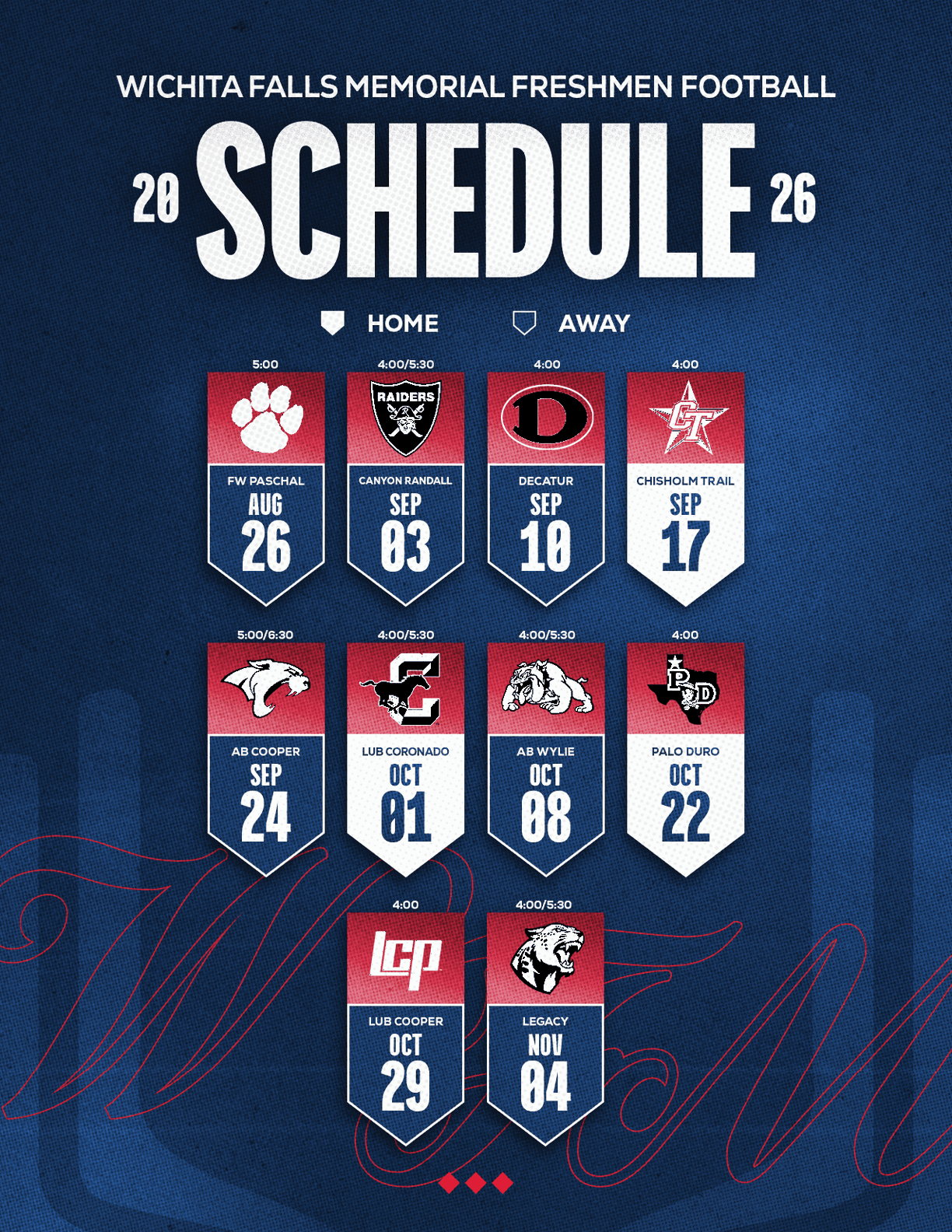 A football schedule for the 2014 season. Description generated by AI