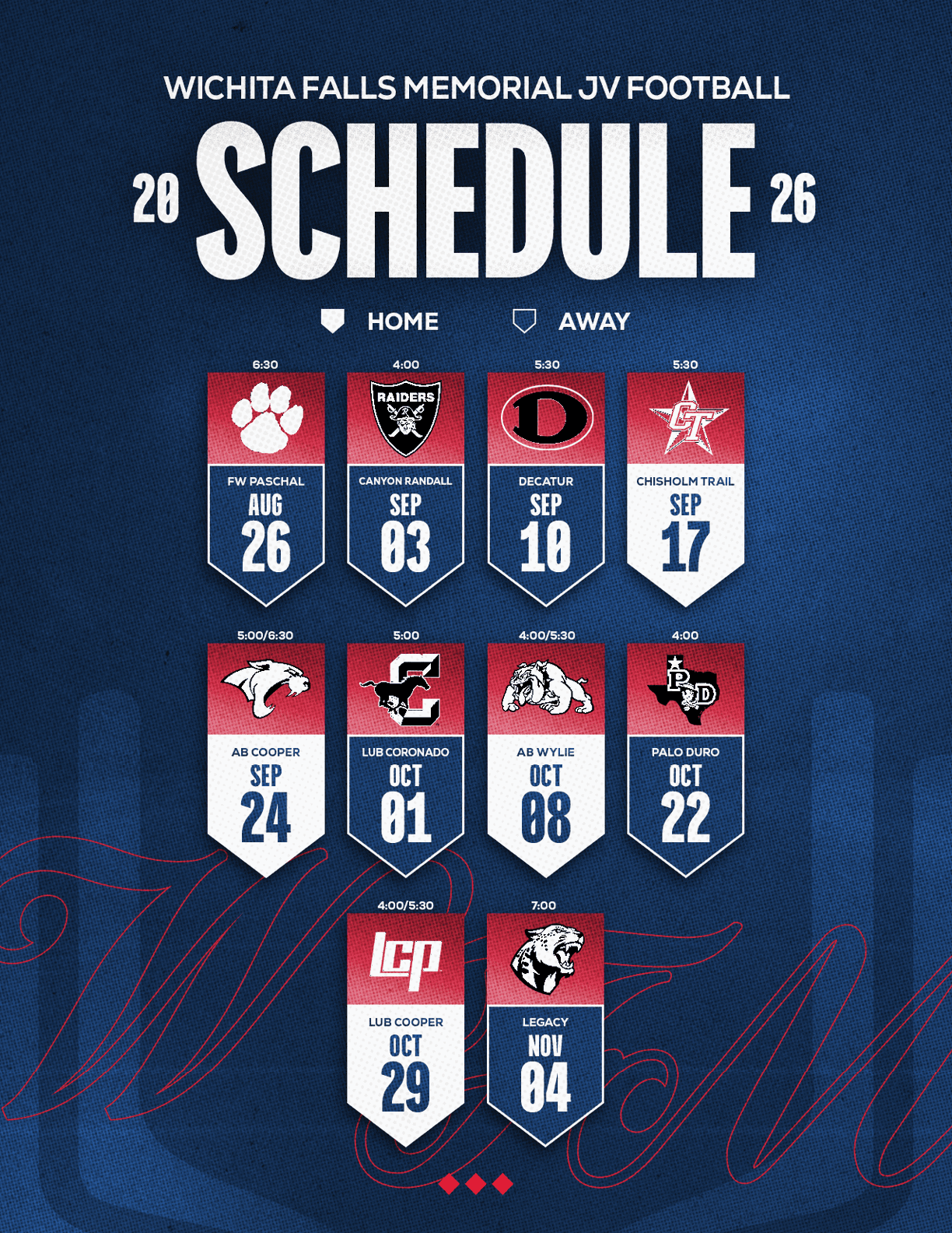 A football schedule for the 2014 season. Description generated by AI