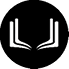 A black and white image of a book with a white letter “U" on the left and a white letter "L" on the right. Description generated by AI