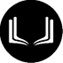 A black and white image of a book with a white letter “U" on the left side and a white letter "L" on the right side. Description generated by AI