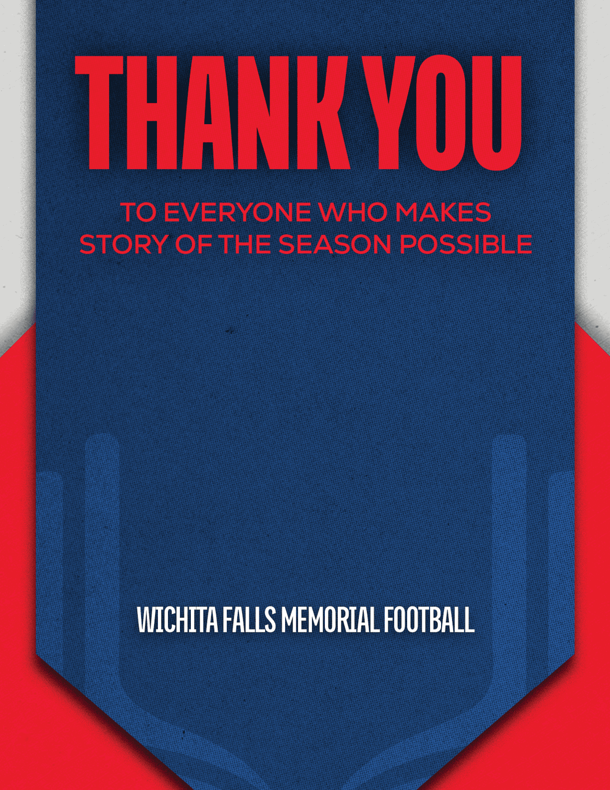 A blue and red banner with the words “Esterro Football" written on it. Description generated by AI