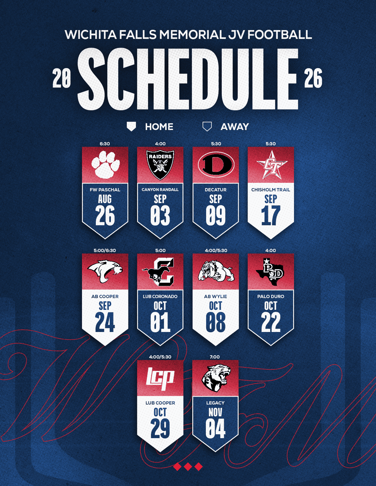 A football schedule for the 2014 season. Description generated by AI