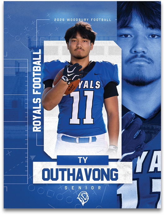A football player wearing a blue and white uniform with the number 11 on the back. Description generated by AI