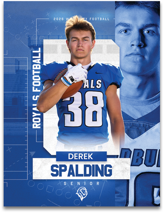 A football player named Derek Spalding. Description generated by AI