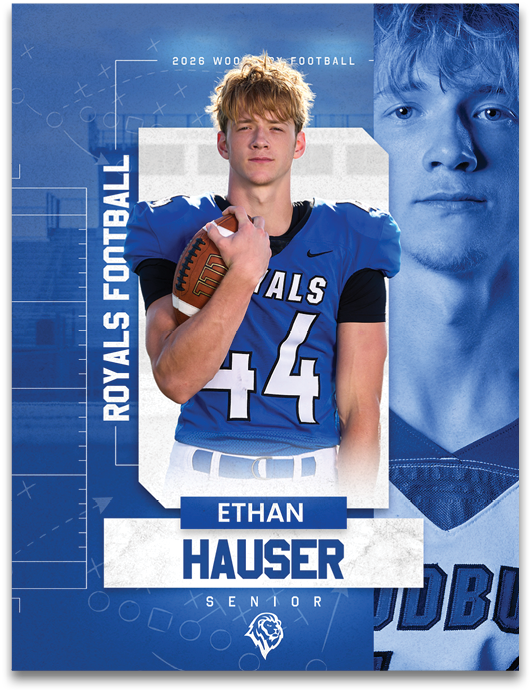A football player named Ethan Hauser. Description generated by AI