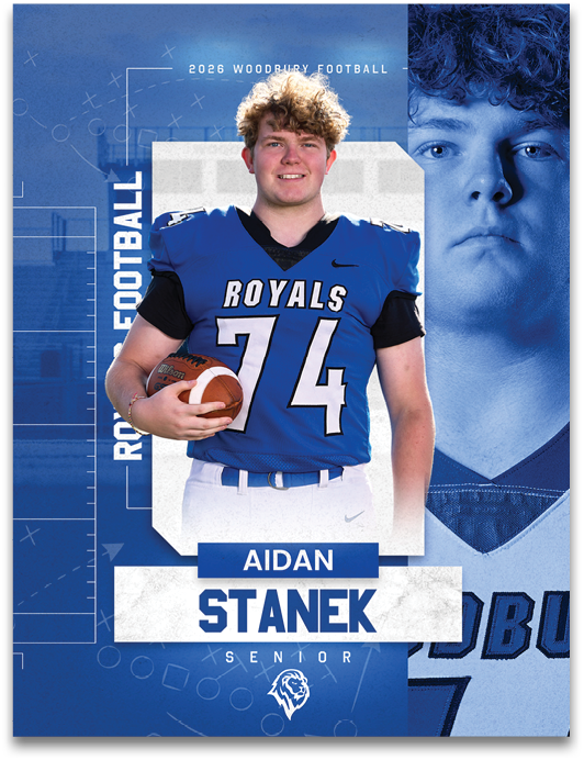 A football player wearing a blue jersey with the number 47 on it. Description generated by AI