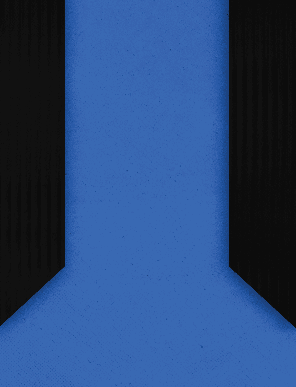 Two blue and black triangles on a blue background. Description generated by AI