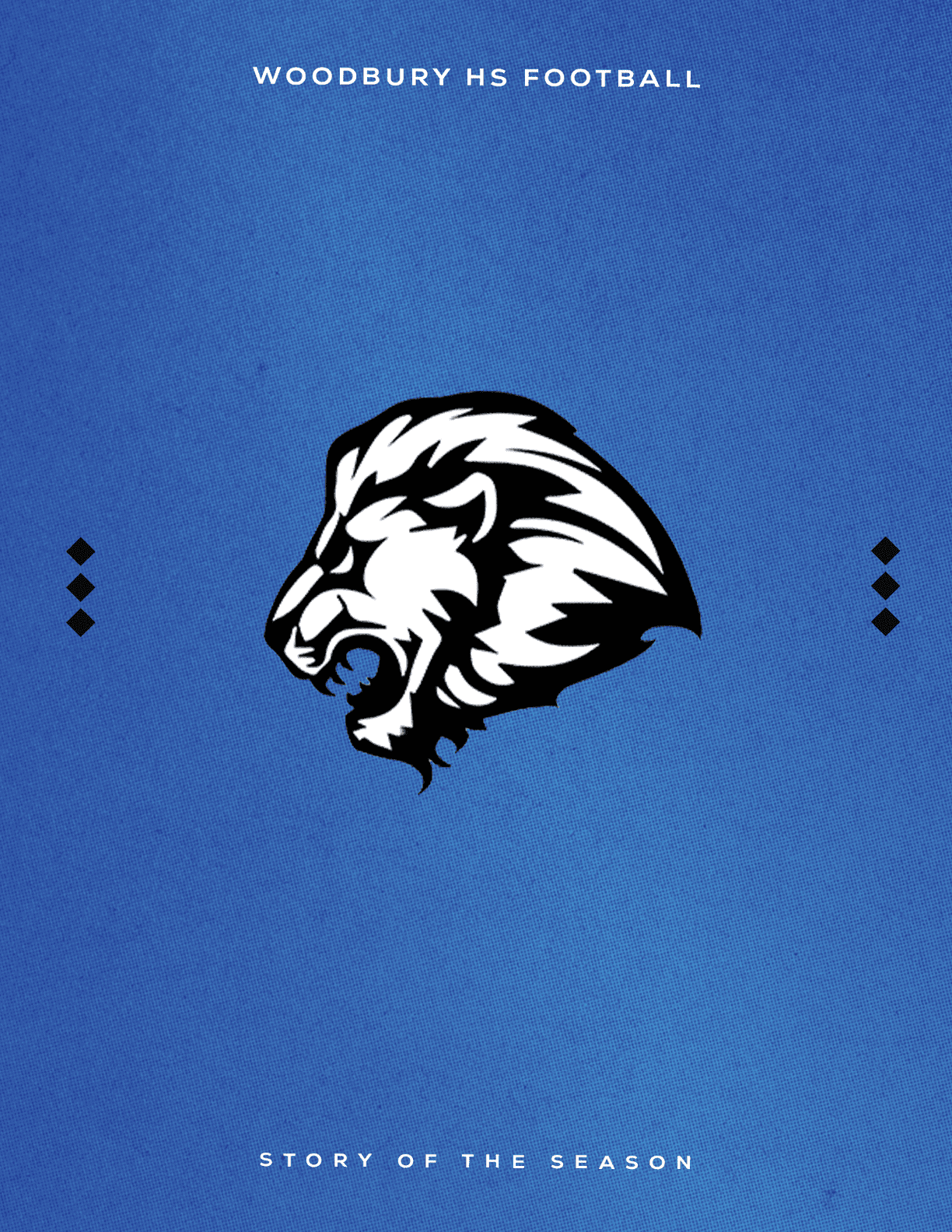 A blue background with a lion logo. Description generated by AI