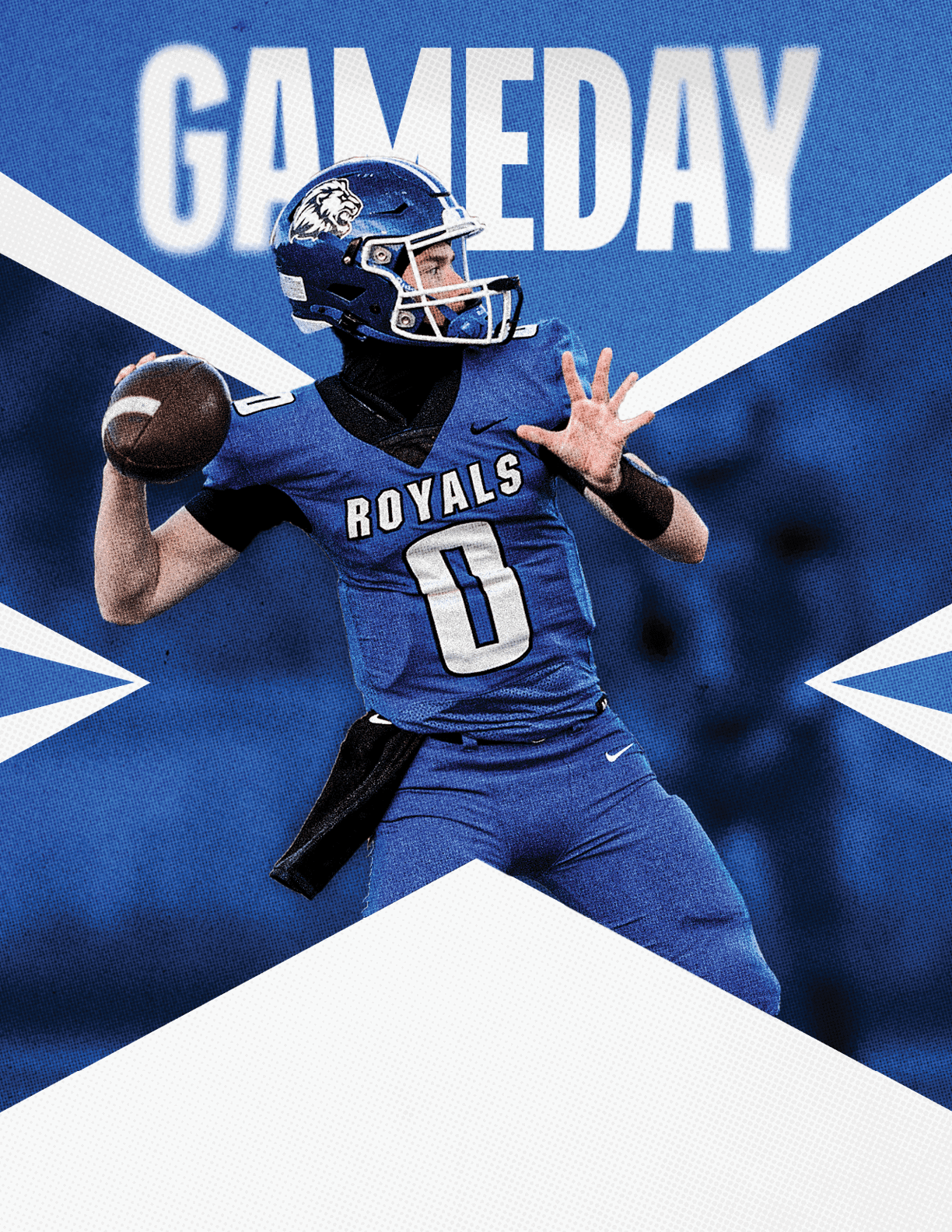 Two football players celebrating a touchdown. Description generated by AI