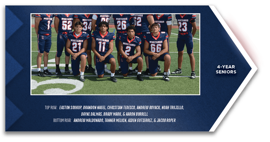 4 year seniors,TOP ROW: Easton Soukup, Brandon Nagel, Christian Tedesco, Andrew Boyack, Noah Trujillo, Dayne Dalmas, ...