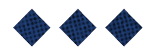 Three dark blue diamond shapes with a subtle grid pattern are evenly spaced on a white background. Description generated by AI