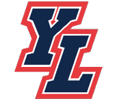 The stylized letters Y and L are displayed in dark blue with white and red outlines. Description generated by AI
