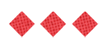 Three dark blue diamond shapes with a subtle checkered pattern are evenly spaced on a white background. Description generated by AI
