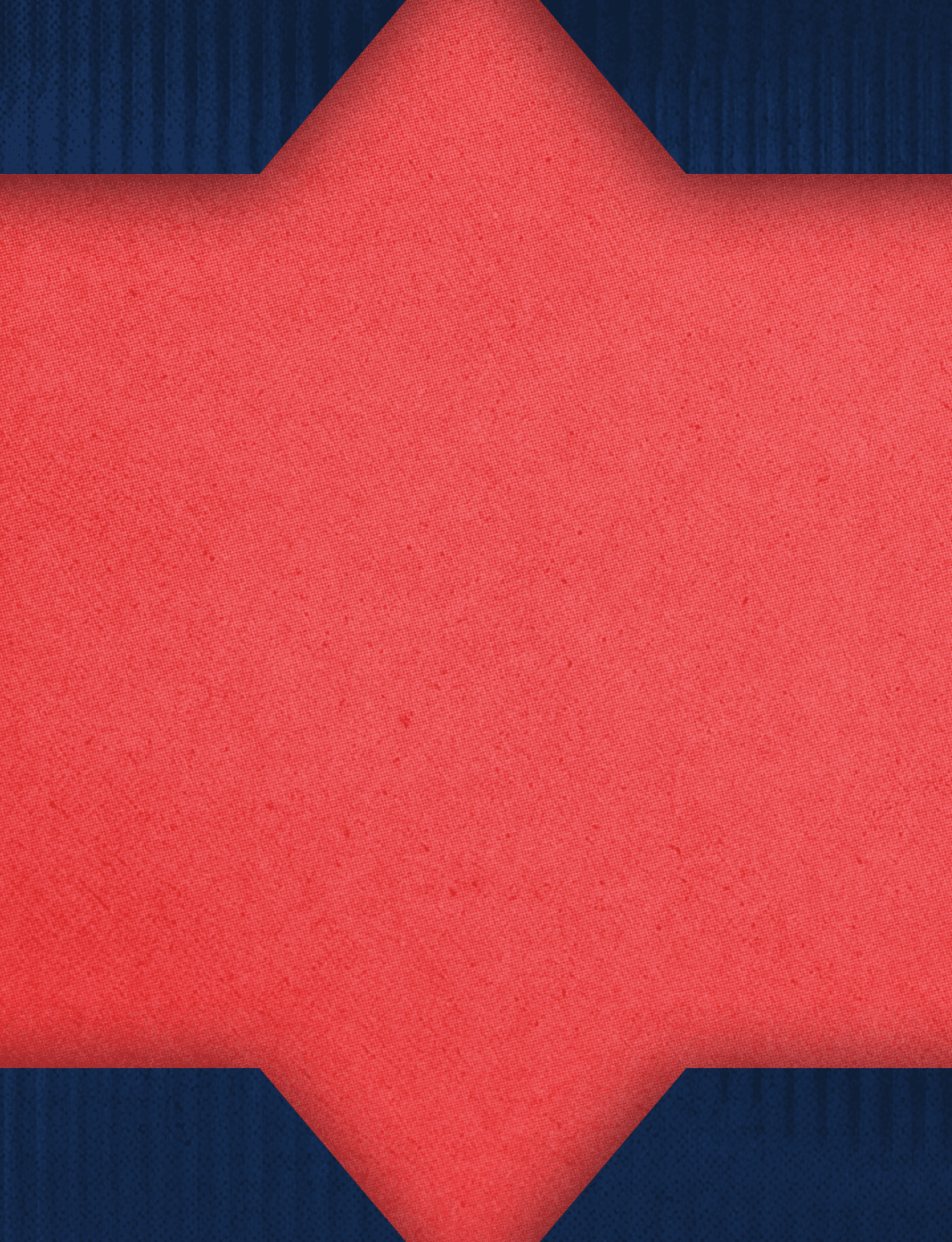 A textured red star shape with a blue striped background. Description generated by AI