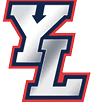 The stylized letters Y and L are shown in a bold silver gradient with a navy blue outline and a red outer border. Description generated by AI