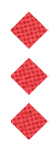 Three red diamond shapes arranged vertically on a white background. Description generated by AI