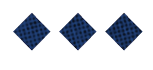 Three dark blue diamond shapes with a subtle checkered pattern are evenly spaced on a white background. Description generated by AI