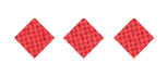 Three dark blue diamond shapes with a subtle checkered pattern are evenly spaced on a white background. Description generated by AI