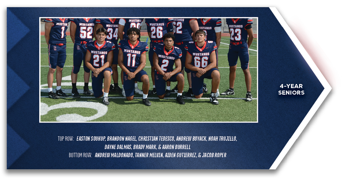4 year seniors,TOP ROW: Easton Soukup, Brandon Nagel, Christian Tedesco, Andrew Boyack, Noah Trujillo, Dayne Dalmas, ...