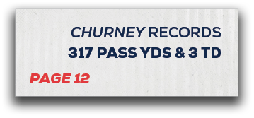page 12,Churney records 317 pass yds & 3 t