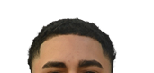 Person with short curly hair and visible eyebrows looking forward against a white background. Description generated by AI