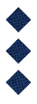 Three red diamond shapes arranged vertically on a white background. Description generated by AI