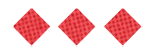 Three dark blue diamond shapes with a subtle grid pattern are evenly spaced on a white background. Description generated by AI