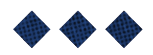 Three dark blue diamond shapes with a subtle grid pattern are evenly spaced on a white background. Description generated by AI