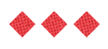 Three dark blue diamond shapes with a subtle checkered pattern are evenly spaced on a white background. Description generated by AI