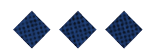 Three dark blue diamond shapes with a subtle grid pattern are evenly spaced on a white background. Description generated by AI
