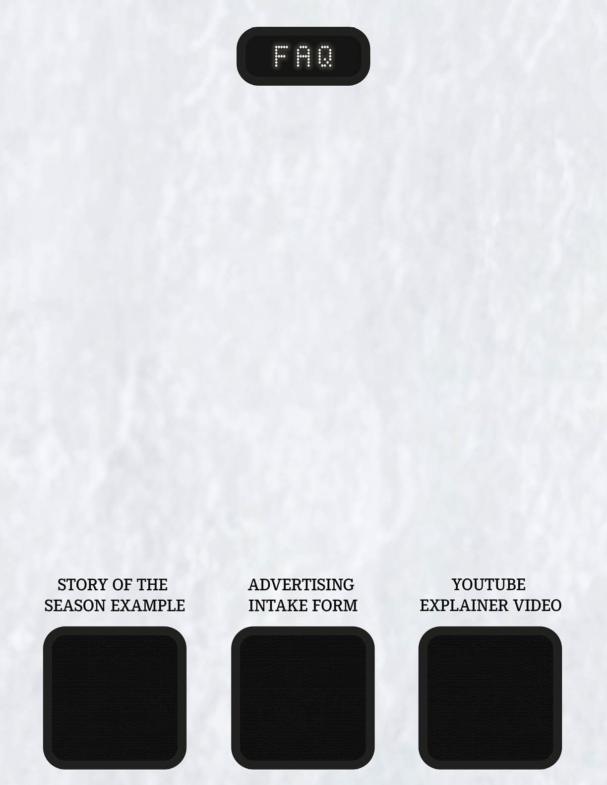A series of four squares with the top one reading “FAQ". The squares are black and white and the top one has the word "FAQ" in white letters. AI generated content